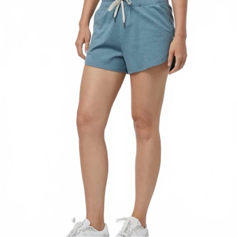 Vuori Smoke Blue Heather Drawstring Athletic Shorts
